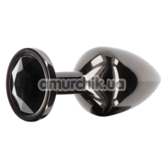 Анальна пробка з чорним кристалом Taboom Butt Plug Diamond Jewel Small, чорна - Фото №1