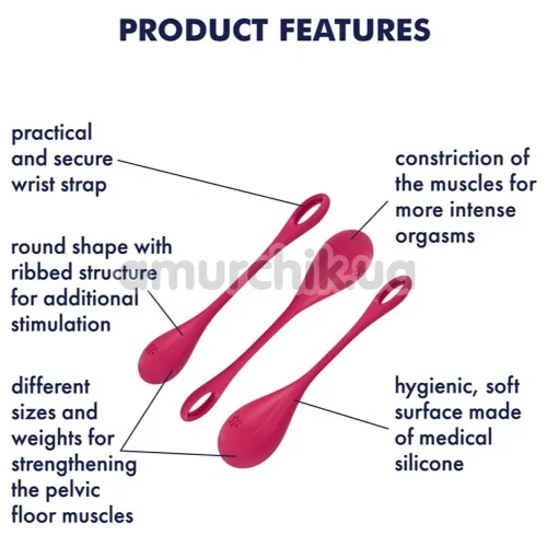 Набор вагинальных шариков Satisfyer Yoni Power 1, красный