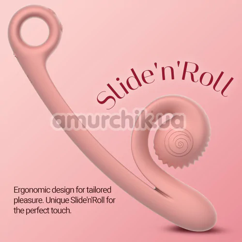 Вибратор для клитора и точки G Snail Vibe Curve, персиковый