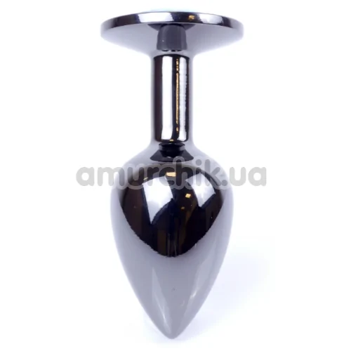 Анальная пробка со светло-розовым кристаллом Exclusivity Jewellery Dark Silver Plug, серебряная