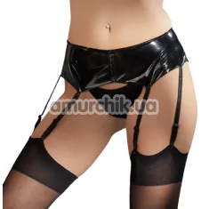 Пояс для чулок Black Level Vinyl Suspender Belt, черный - Фото №1