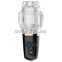Мастурбатор з вібрацією і всмоктуванням Crushious Quasar, прозорий - Фото №1