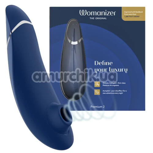 Симулятор орального секса для женщин Womanizer Premium 2, синий