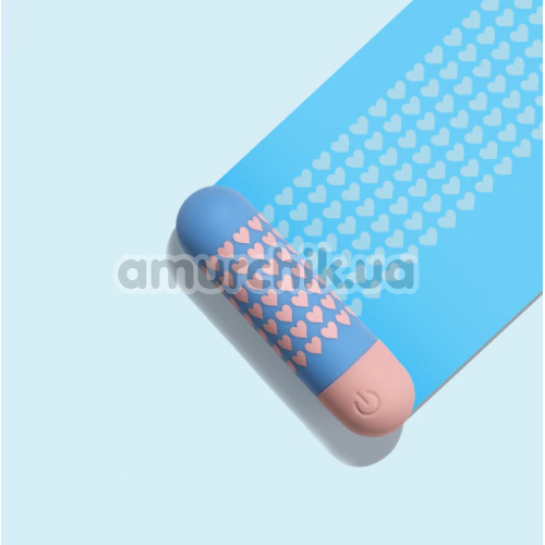 Кліторальний вібратор Shots S-Line Sweet Vibrating Pussy Bullets Heart To Get, блакитний