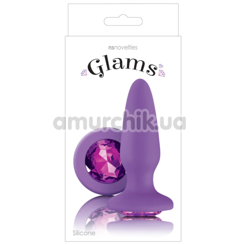 Анальная пробка с кристаллом Glams, фиолетовая