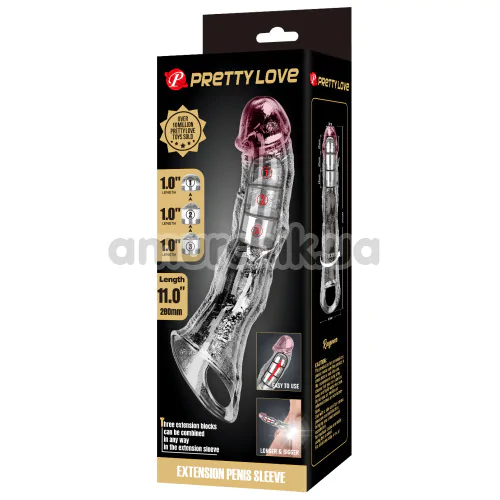 Насадка на пеніс Pretty Love Penis Sleeve Ragnar, прозора