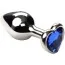 Анальна пробка з синім кристалом SWAROVSKI Silver Heart Sapphire Small, срібна