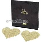 Прикраси для сосків Bijoux Indiscrets Flash Glitter Pasties Heart, золоті - Фото №1
