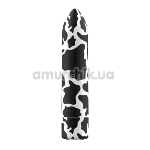 Клиторальный вибратор Custom Bullets Cow, черно-белый - Фото №1