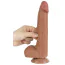 Фаллоимитатор Sliding-Skin Dual Layer Dong 8.5 с мошонкой, светло-коричневый - Фото №6