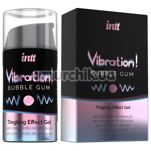 Возбуждающий гель с эффектом вибрации Intt Vibration Bubble Gum Tingling Effect Gel - жвачка, 15 мл