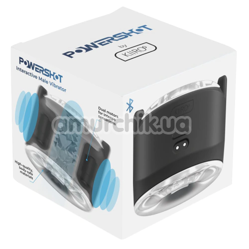 Інтерактивний мастурбатор з вібрацією Kiiroo Powershot, прозорий