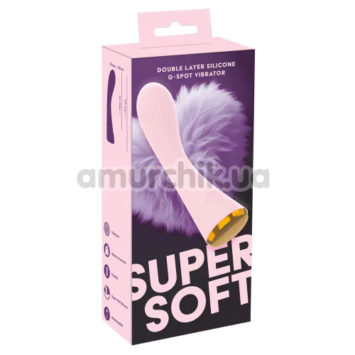 Вибратор для точки G Super Soft Double Layer Silicone G-Spot Vibrator, розовый