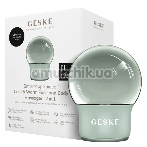 Массажер для лица и тела Geske Cool & Warm Face and Body Massager 7 in 1, зеленый