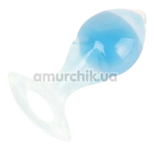Анальная пробка Univibe Glow-In-Dark Smooth S, голубая
