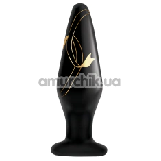 Анальна пробка Secret Kisses 4.5 Handblown Glass Plug With Slim Insertable Tip, чорна - Фото №1