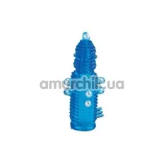 Насадка на пенис Pearl Stimulator Stretchable Sleeve, голубая - Фото №1