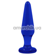 Анальна пробка Crystal Premium Glass Medium, синя - Фото №1