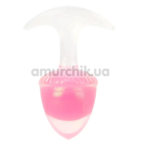 Анальная пробка Univibe Glow-In-Dark Berry S, розовая - Фото №1