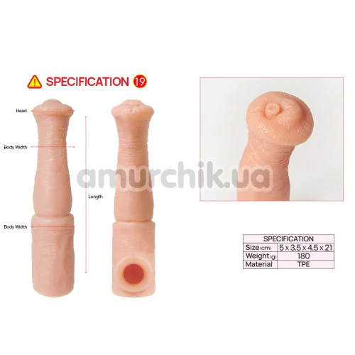 Насадка на пенис Kokos Cock Sleeve CS 012-L, телесная