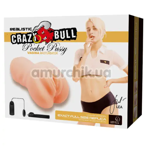 Искусственная вагина с вибрацией Crazy Bull Pocket Pussy Lea, телесная