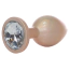 Анальная пробка с прозрачным кристаллом Exclusivity Jewellery Pearl Gold Plug М, золотая - Фото №1