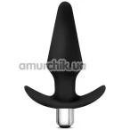Анальная пробка с вибрацией Discover Vibrating Silicone Anal Plug, черная - Фото №1