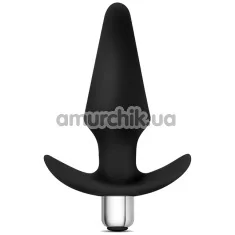 Анальная пробка с вибрацией Discover Vibrating Silicone Anal Plug, черная - Фото №1