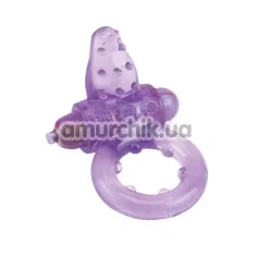 Віброкільце Iso Stretch Nubby Clitoral Probe Cockring, фіолетове - Фото №1