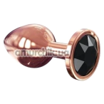 Анальная пробка с черным кристаллом Dorcel Diamond М, золотая - Фото №1