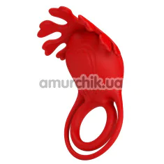 Віброкільце для члена Pretty Love Vibrant Penis Ring Ruben, червоне - Фото №1