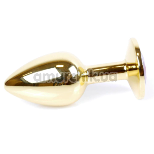 Анальна пробка з синім кристалом Exclusivity Jewellery Gold Plug, золота