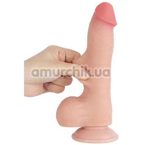 Фаллоимитатор Sliding-Skin Dual Layer Dong 8 с мошонкой, телесный