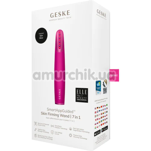 Ліфтинг-масажер для обличчя Geske Skin Firming Wand 7 in 1, яскраво-рожевий