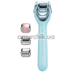 Масажер-ролер для обличчя з мікроголками Geske MicroNeedle Face Roller 9 in 1, бірюзовий - Фото №1