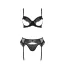 Комплект Passion Free Your Senses Eco Kerria Set, черный: бюстгальтер + трусики-стринги + пояс для чулок - Фото №3