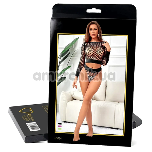 Комплект Star Night Hollow Out Fishnet Lingerie Set, розовый: топ + трусики-стринги