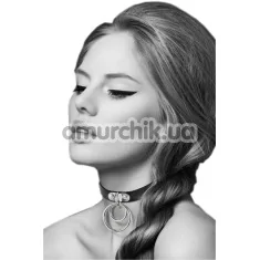 Ошейник Bijoux Pour Toi Two Rings, чёрный - Фото №1