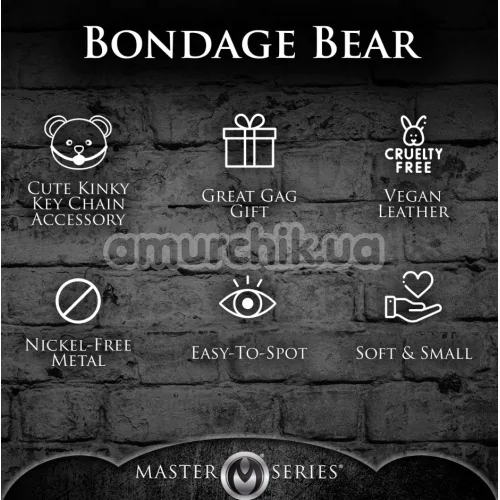 Брелок Master Series Gagged Teddy Bear Keychain - медвежонок, коричневый