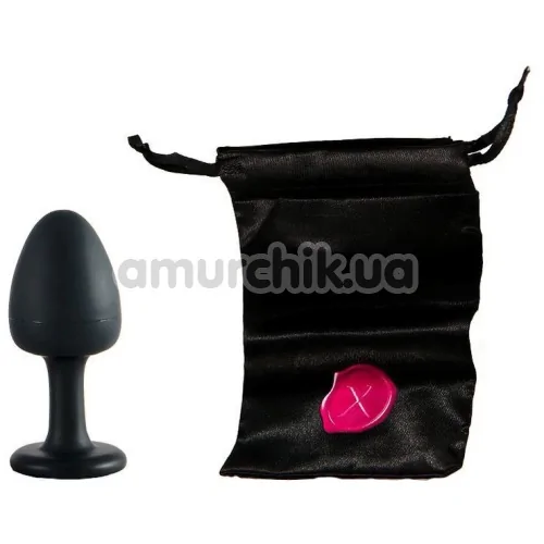 Анальная пробка с прозрачным кристаллом Dorcel Geisha Plug М, черная