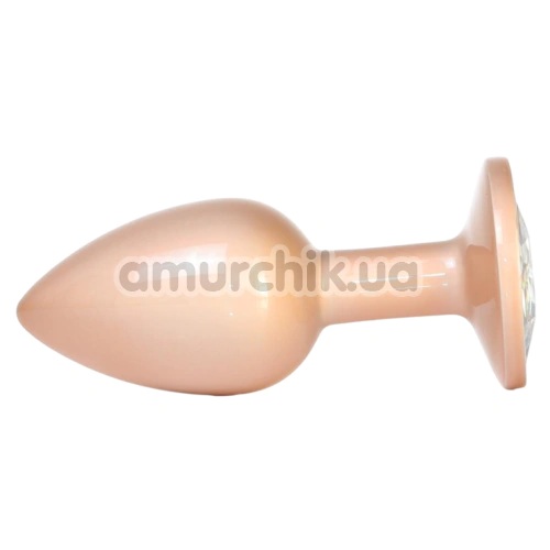 Анальная пробка с прозрачным кристаллом Exclusivity Jewellery Pearl Gold Plug S, золотая
