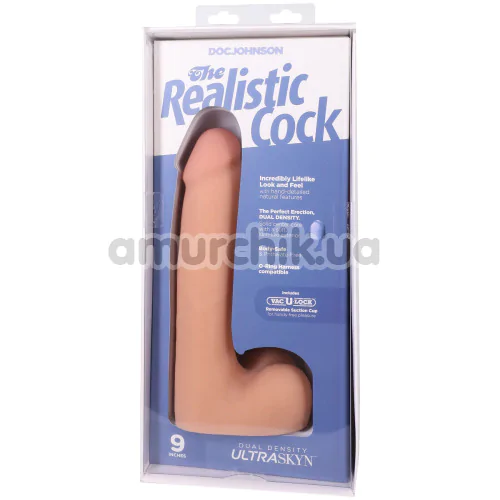 Фаллоимитатор Doc Johnson The Realistic Cock With Balls 9, телесный