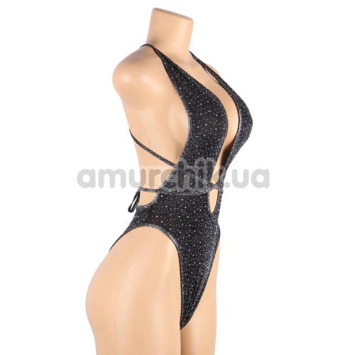 Боді Star Night Deep V Diamond Backless Bodysuit, чорне