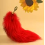 Анальна пробка з червоним хвостиком Lockink Sevanda Red Vixen Pet-Play Set Pear-Shape Plug, золота - Фото №11