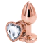 Анальная пробка с прозрачным кристаллом Rear Assets Rose Gold Heart S, розово-золотая - Фото №1