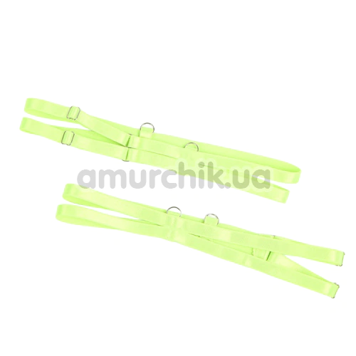 Комплект Star Night Neon Lace 3-Piece Set With Garter Belt, салатовий: бюстгальтер + трусики + пояс для панчіх