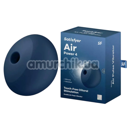 Симулятор орального сексу для жінок з вібрацією Satisfyer Air Power 4, синій