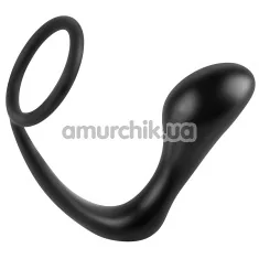 Эрекционное кольцо со стимулятором простаты Anal Fantasy Collection Ass-Gasm Cockring Plug, черное - Фото №1
