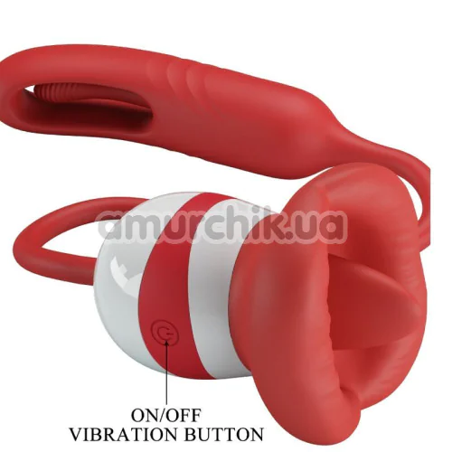 Симулятор орального сексу для жінок з вібратором Romance Alyss, червоний