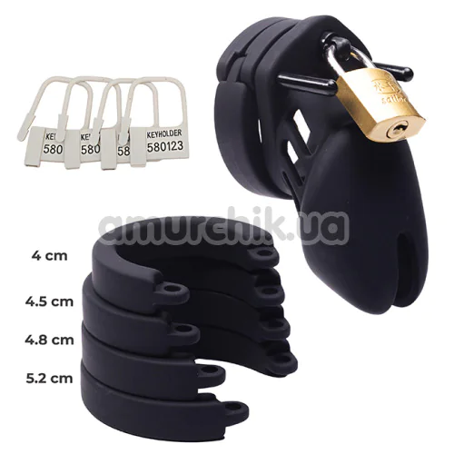 Пояс вірності Fantasy Fetish Silicone Cock Cage, чорний